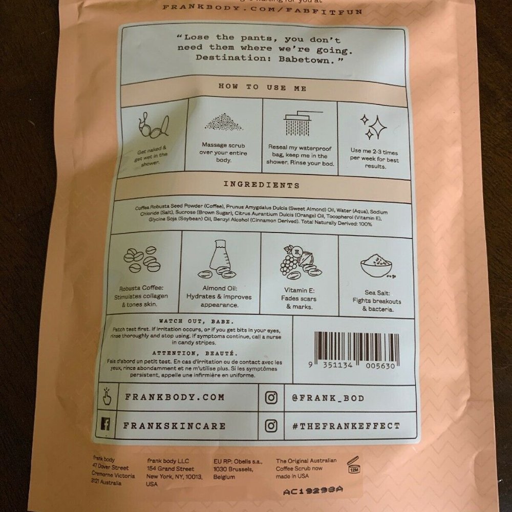 Frank Body Original Coffee Scrub 7 Oz New Full Siz - Picture 2 of 2